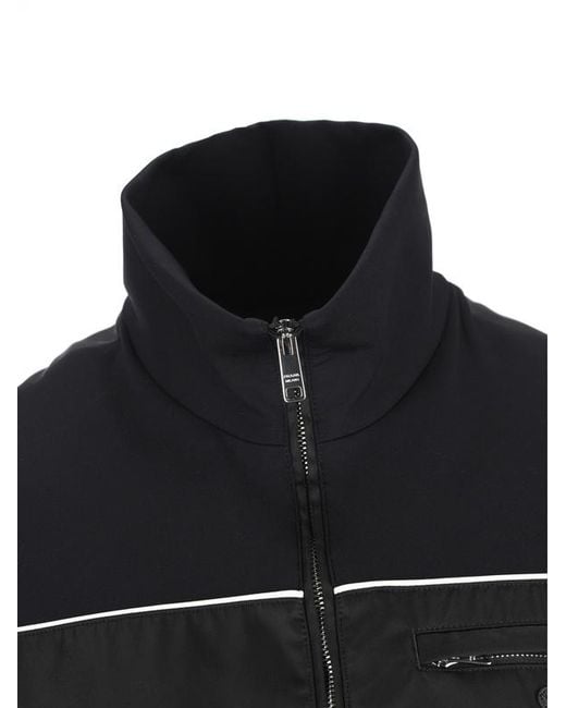 Prada Black Contrast Panel Zip-Up Jacket for men