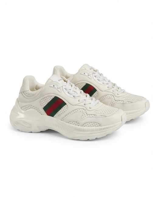Gucci White Rochelle Sneakers With Drawstring