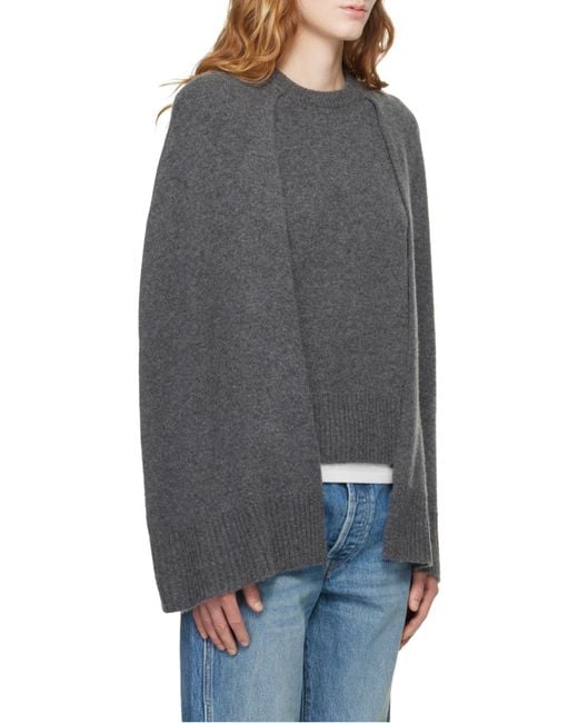 Totême Black Totême Crewneck Knit Cape