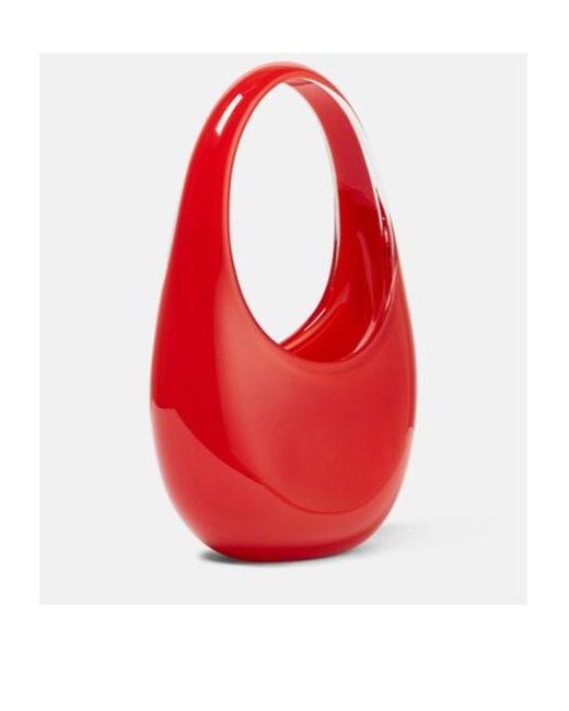 Coperni Red Swipe Mini Glass Tote Bag