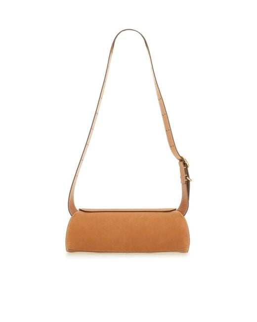 Jil Sander White Logo Debossed Shoulder Bag
