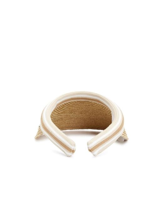 Helen Kaminski Natural Bianca Striped Sun Visor Hat