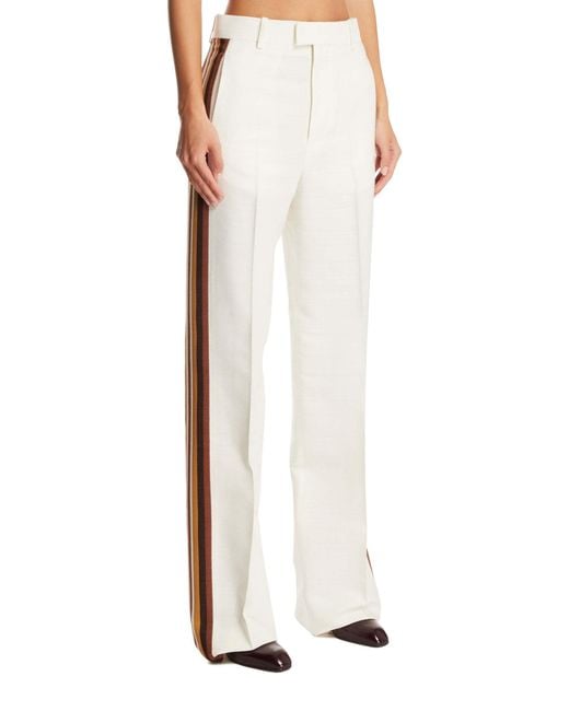 Bottega Veneta Natural Stripe Detailed Tailored Trousers for men