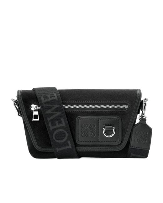 Loewe Black Mini Flex Messenger Bag for men