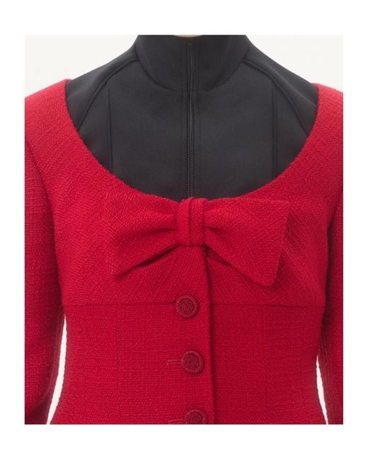 Valentino Red Bow Detailed Button-Up Jacket