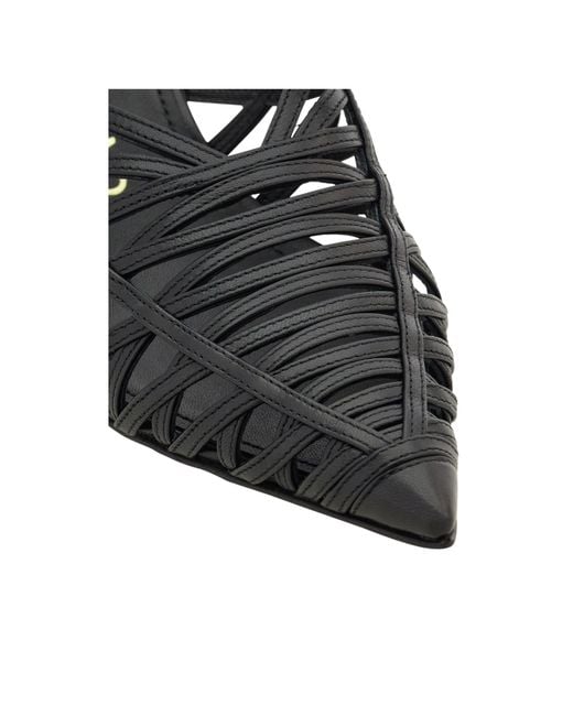 Ferragamo Black S-Shaped Heel Mule