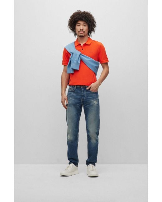 Boss Blue Logo Jeans for men