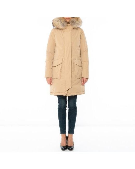 Woolrich Natural Camel Parker Down Jacket