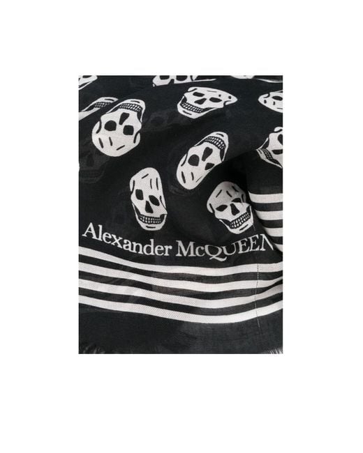 McQueen Red Allover Skull Scarf for men