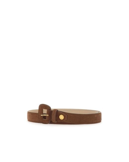 Gianni Chiarini Brown Suede Buckle Belt