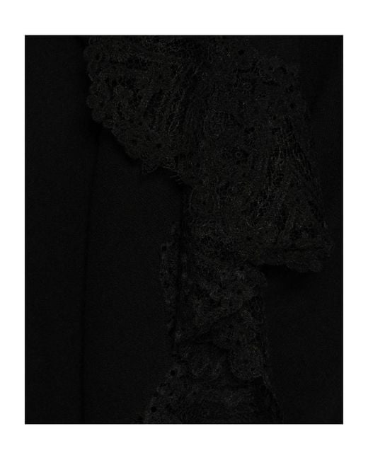 Ermanno Scervino Black Lace-Trimmed Scarf
