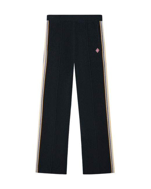 Casablanca Black Cafe Stripe Wide-Leg Pants