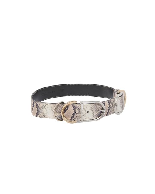 Pinko White Animal Print Belt
