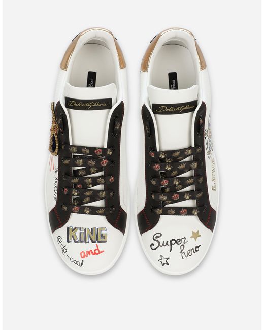 Dolce & Gabbana Multicolor Portofino Printed Sneakers for men
