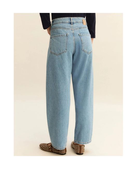 Marella Blue Mom-Fit Denim 5-Pocket Trousers