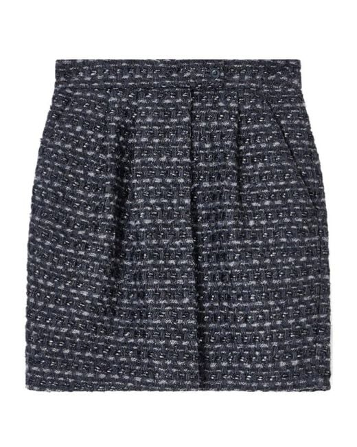 Emporio Armani Blue Tweed Mini Skirt
