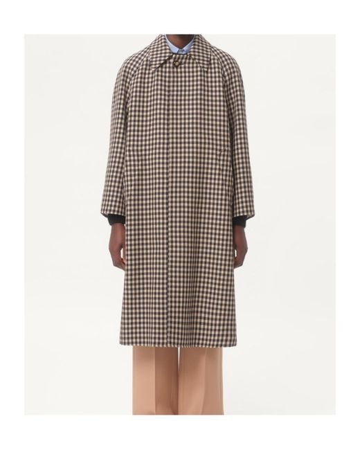Valentino Brown Checked Single-Breasted Coat for men