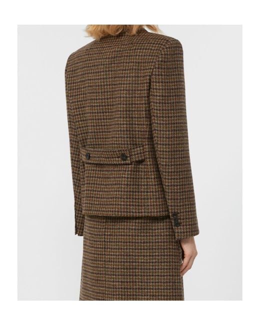 Weekend by Maxmara Brown Gerusia Houndstooth Double-Breasted Jacket