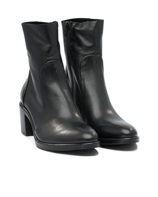 Strategia Black Chunky High-Heeled Ankle Boots