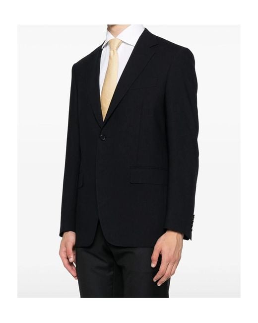 Canali Black Long-Sleeved Suit Jacket for men
