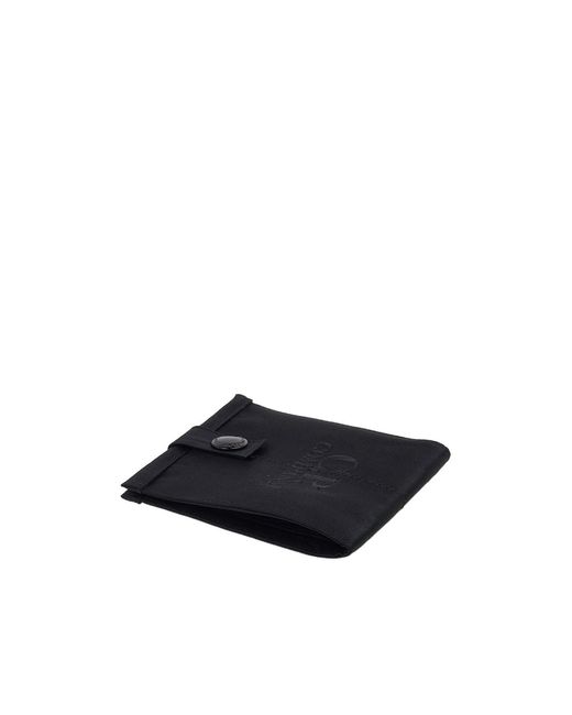 C P Company Black Herringbone Logo Wallet for men