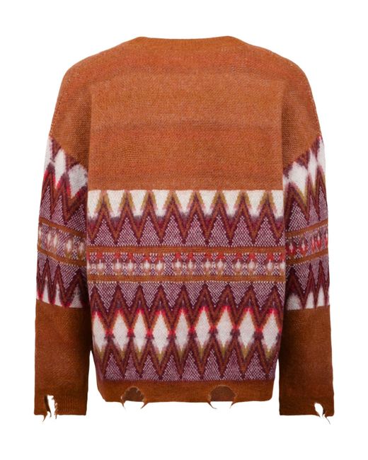 Laneus Pink Frayed Pattern Cardigan for men