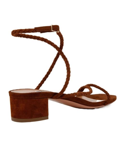 Aquazzura Brown Luca Strap Sandals