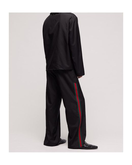 Gucci Black Leisure Pants With Web for men