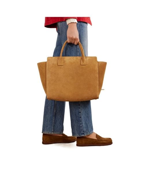 Nili Lotan Brown Solid Suede Tote