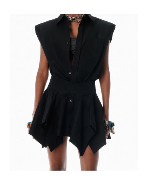 Alexander Wang Blue Short-Sleeved Mini Shirt Dress
