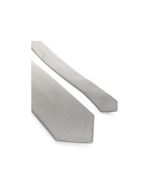 Tom Ford White Silk Tie With Geometric Pattern for men