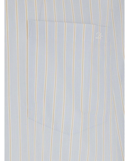 DUNST White Oversized Striped Shirt for men