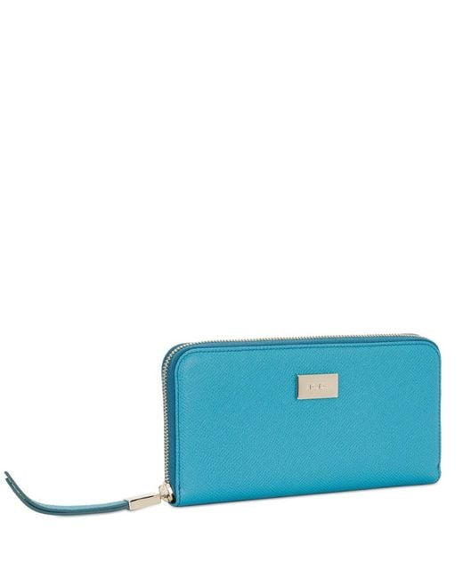 Tod's Blue Logo Buckle Wallet