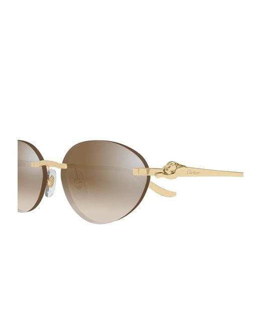 Cartier White Cat-Eye Frame Sunglasses