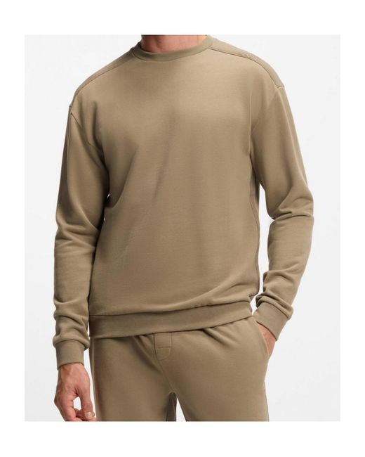 Boss Natural Logo-Embroidered Sweatshirt for men