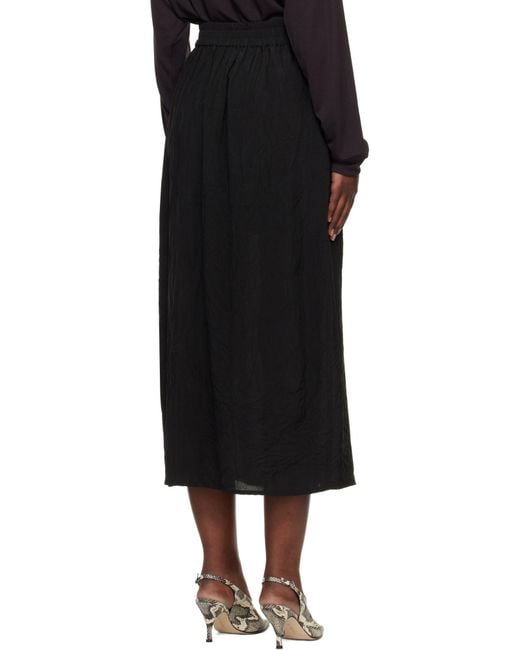 Studio Nicholson Black Drawstring Midi Skirt