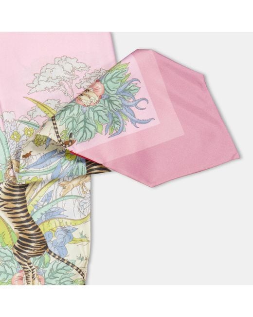Gucci Pink Soft And Versatile Silk Scarf