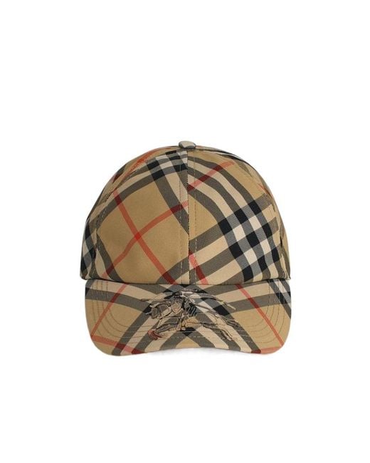 Burberry Multicolor Check Printed Baseball Cap for men