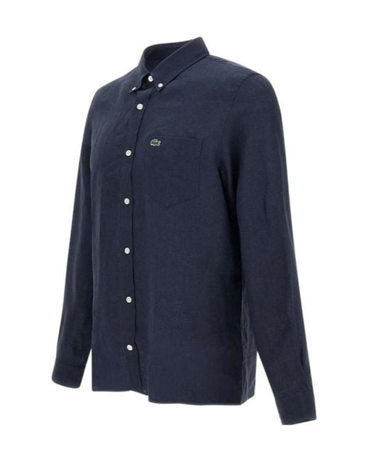 Lacoste Blue Logo-Applique Regular Fit Shirt for men