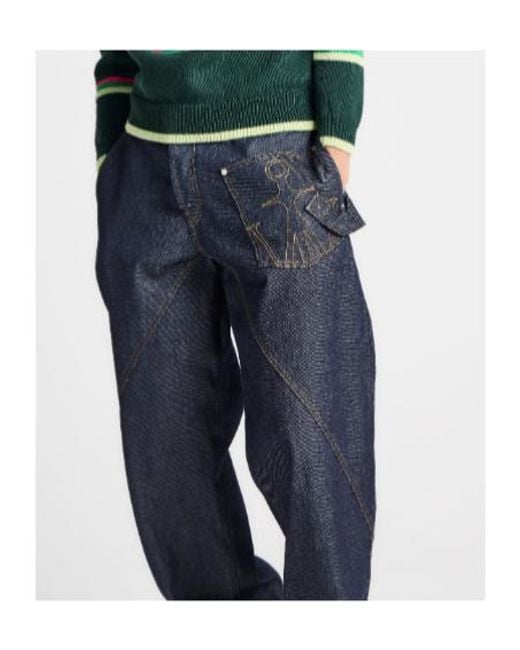 J.W. Anderson Blue Jw Anderson Twisted Turn-Up Workwear Denim Jeans for men