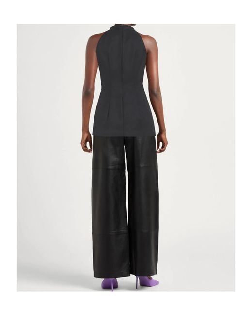 Sportmax Black Sleeveless Crew Neck Top