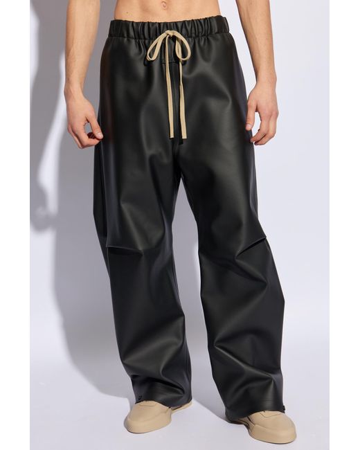 Fear Of God Gray Pleated Wide-Leg Drawstring Trousers for men