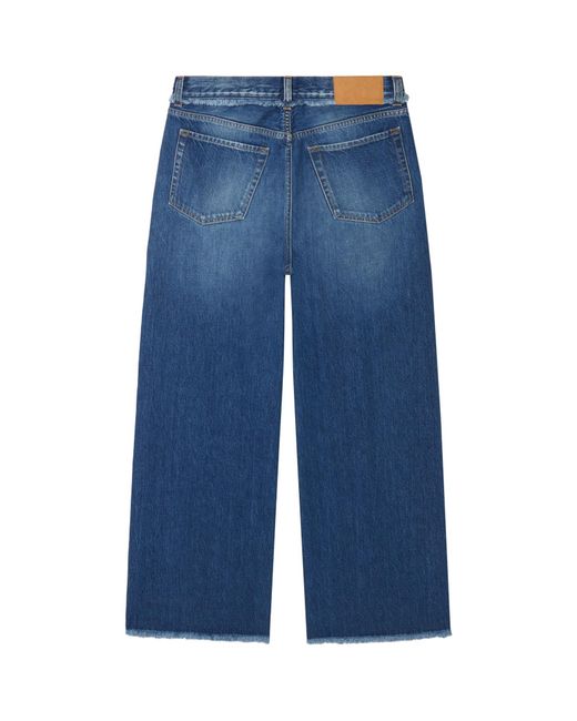 Alanui Blue Fringed Relaxed Denim Pants