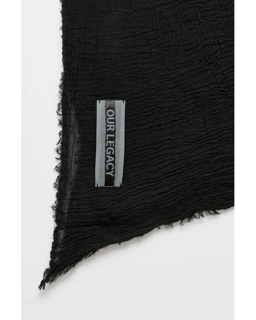 Our Legacy Black Cottage Crinkle Scarf for men