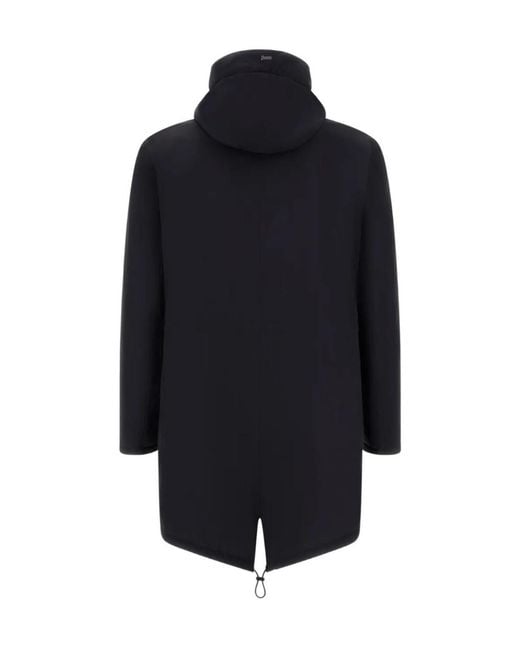 Herno Blue Hooded Long Parka for men