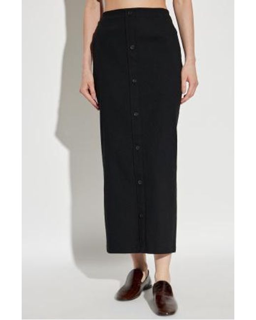 Issey Miyake Black Like Torso Like Shirt Buttoned Skirt