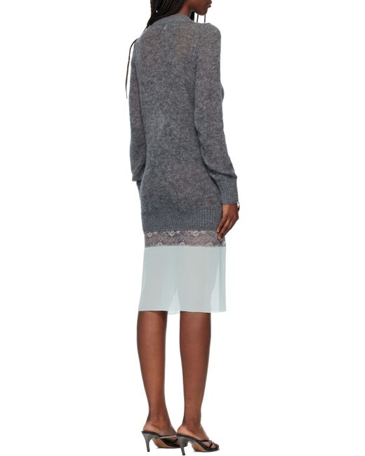 Coperni Gray Knitted Patchwork Dress