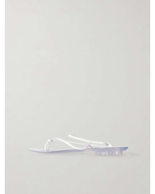 Alaïa White Invisible Jelly Flat Sandals
