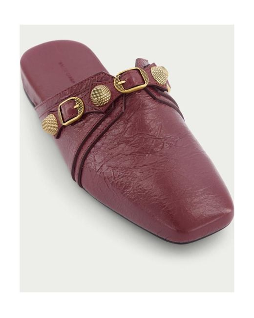 Balenciaga Brown Cargole Stud Embellished Slippers