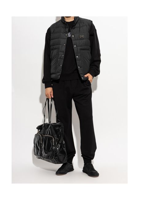 Dolce & Gabbana Black Logo-Detailed Drawstring Joggers for men
